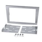 Srebrna maska za Opel Astra H 2004-2010, 2-DIN komplet za ugradnju.