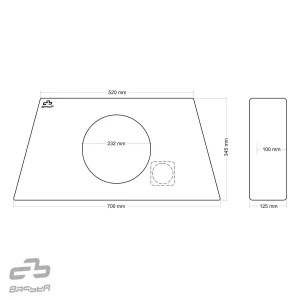 Prilagođena kutija za subwoofer od 25cm, kapaciteta 15 litara, s preciznim dimenzijama za optimalan.