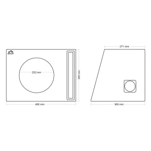 Dimenzije kutije za subwoofer 25cm s bassrefleksom i slot portom.