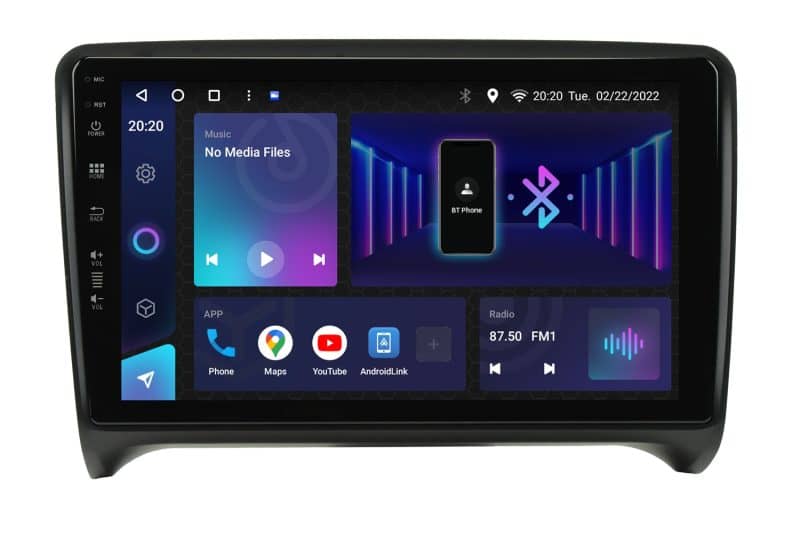Android autoradio za Audi TT Mk2, 9-inčni ekran, 2GB RAM, 32GB memorije, multimedijski sustav.