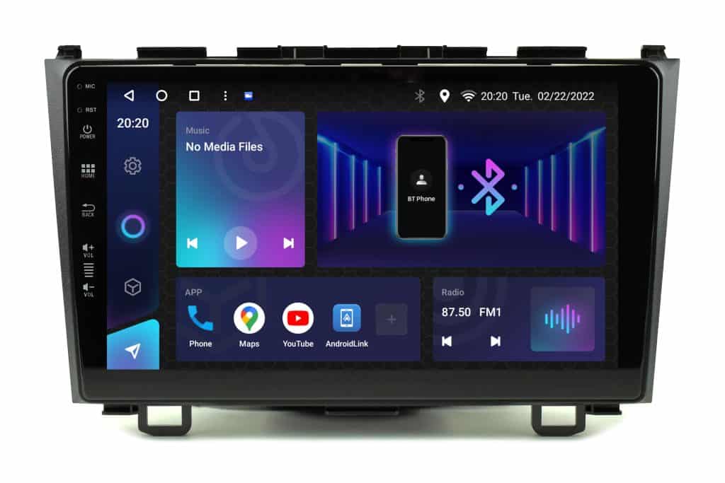 Android autoradio za Honda CR-V, 9-inčni ekran, 8GB RAM, 128GB memorije, navigacija i multimedija.