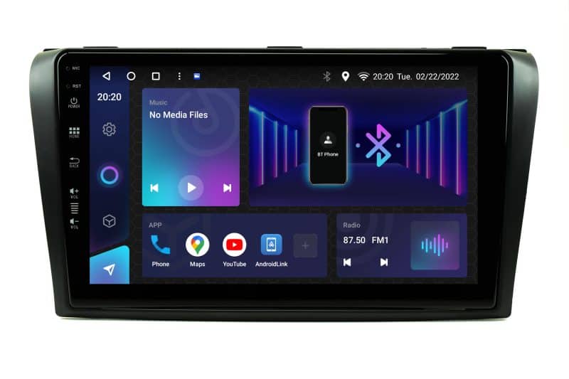 Android autoradio za Mazda 3 Mk1, 9-inčni ekran, 4GB RAM, 64GB memorije.