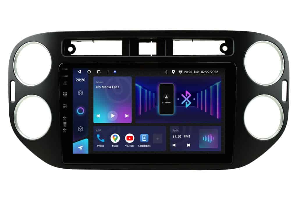 Android autoradio za Volkswagen Tiguan MK1 FL, 9-inčni ekran, 4GB RAM, 64GB memorije.