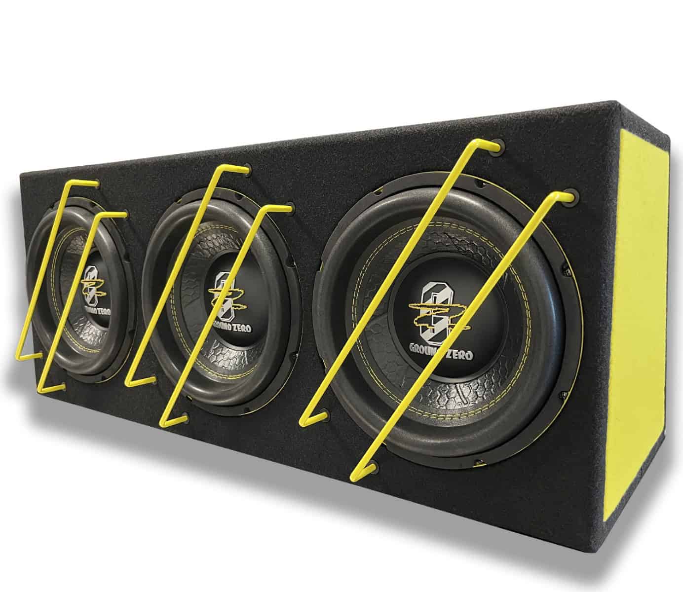 Subwoofer Ground Zero GZIB 3.250 SPL u kutiji za snažan bass.
