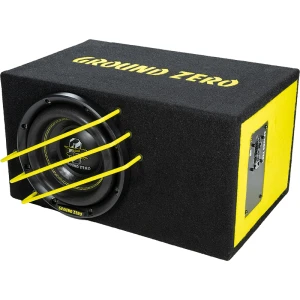 Aktivni subwoofer Ground Zero GZRB 20SPL-ACT u kutiji za vrhunski zvuk i duboke basove.