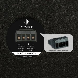 Subwoofer Helix IK EC10.1-DVC2 za VW MULTI-TRANS, priključni terminal.
