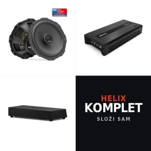 Helix komplet za auto zvučnike i pojačalo za vrhunski zvuk.