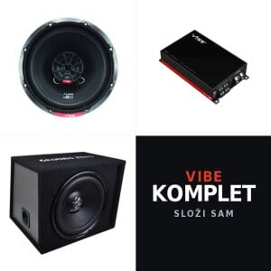 Auto zvučni sustav Vibe komplet s subwooferom i pojačalom.
