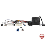 Auto audio sustav s kabelima i adapterima za instalaciju.