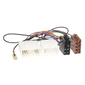 Auto audio adapter with wiring for car audio system.