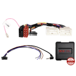 Auto audio adapter with wiring harness for car audio systems.