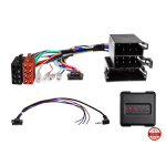 Kabelski set za auto audio sustav s priključcima i adapterima.