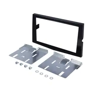 Auto radio okvir za montažu s metalnim nosačima i vijcima.