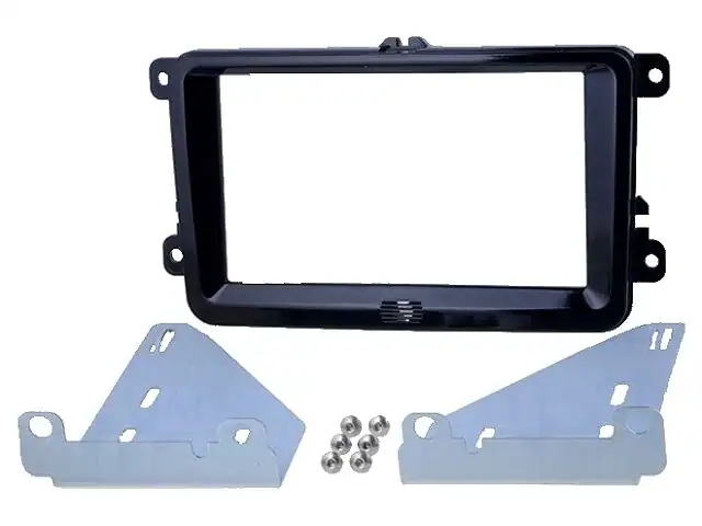 Auto radio okvir za VW s metalnim nosačima i vijcima.