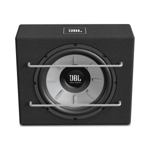 JBL subwoofer za auto zvuk s zaštitnim rešetkama i oznakom od 1000 W.